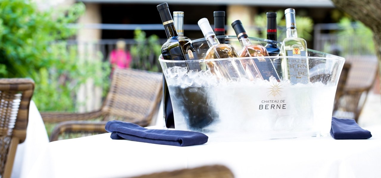 Terrace of the gastronomic restaurant of Château de Berne